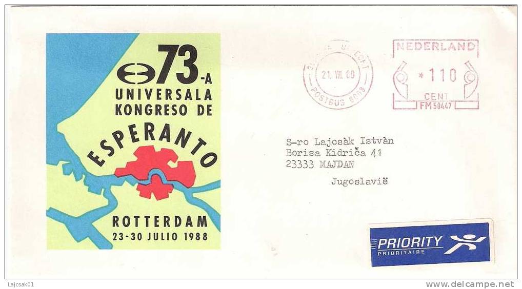 Jp Nederlanda Esperanto Letero.73-a Universala Kongreso Rotterdam 1988. - Esperanto