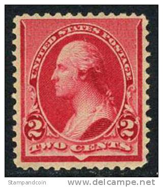 US #220 Mint Hinged 2c Washington From 1890 - Unused Stamps