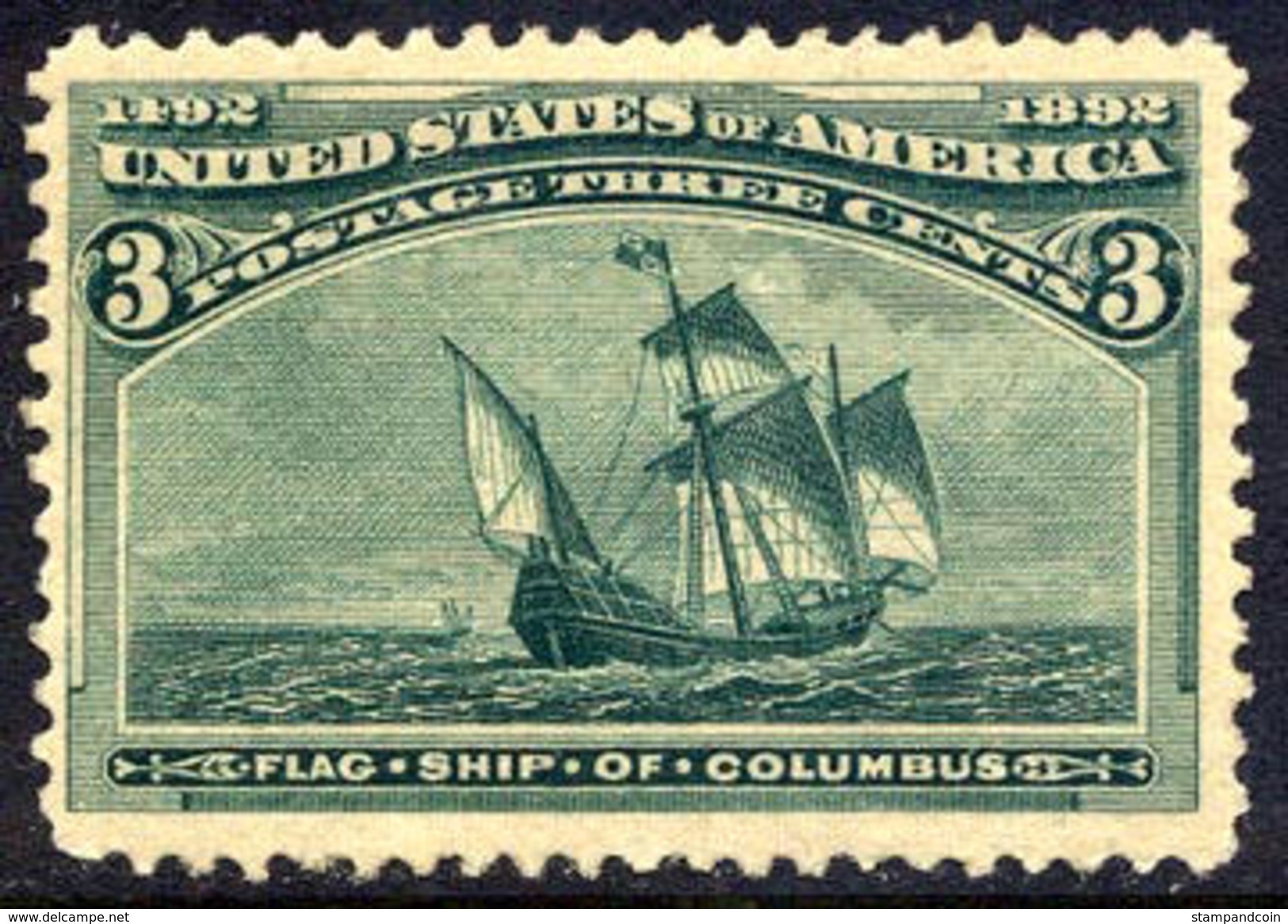 US #232 XF Mint Hinged 3c Columbian Expo From 1893 - Ongebruikt