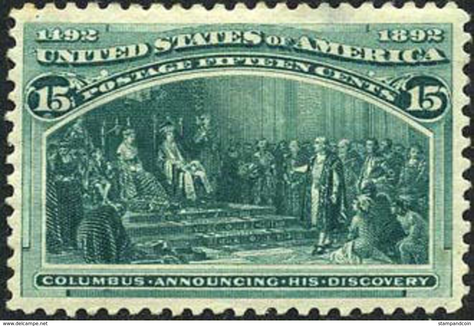 US #238 XF Mint O.g. Hinged 15c Columbian Expo From 1893 - Ongebruikt