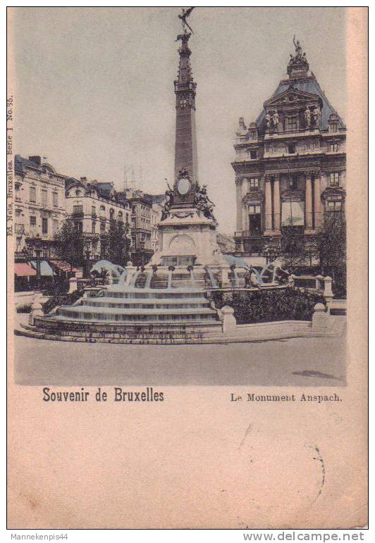 Bruxelles - Souvenir De Bruxelles - Le Monument Anspach - Ed. Nels Serie 1 N° 35 - Lots, Séries, Collections