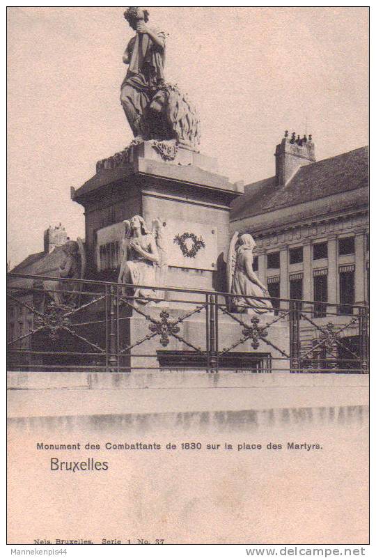 Bruxelles - Monument Des Combattants De 1830 Sur La Place Des Martyrs - Nels Serie 1 N° 37 - Loten, Series, Verzamelingen