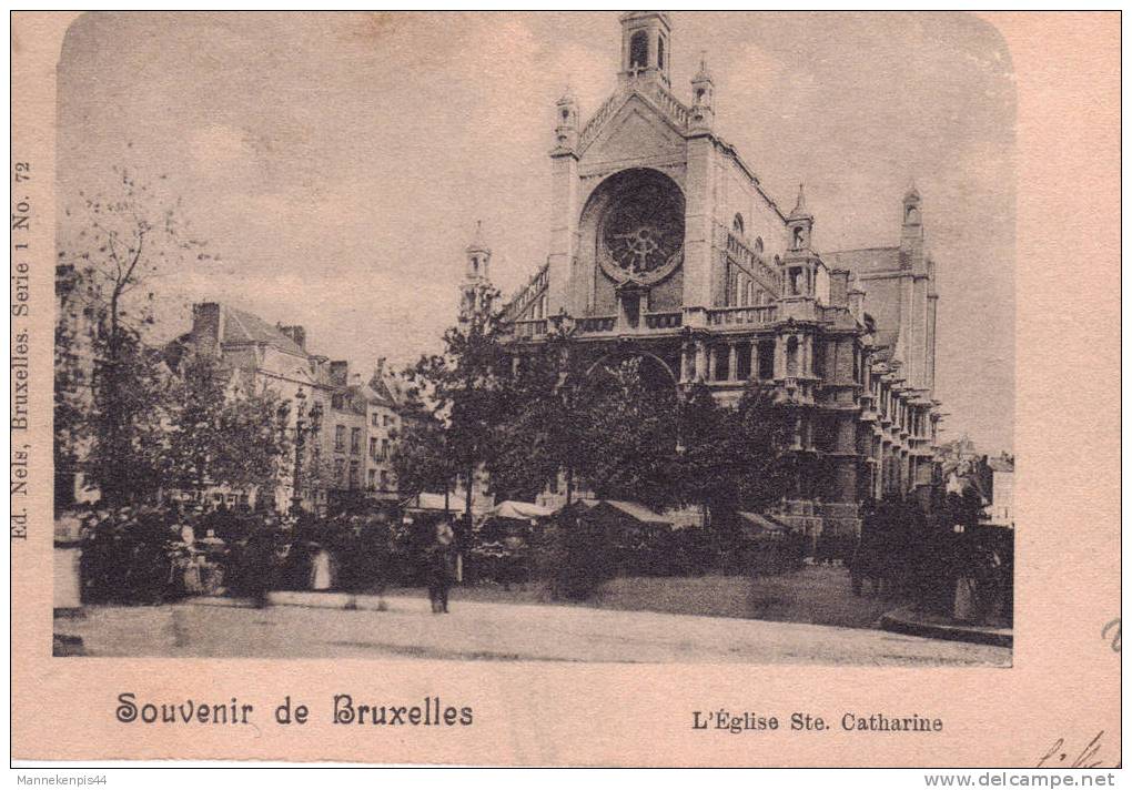 Bruxelles - Souvenir De Bruxelles - L'Eglise Ste Catherine - Ed. Nels Serie 1 N° 72 - Loten, Series, Verzamelingen