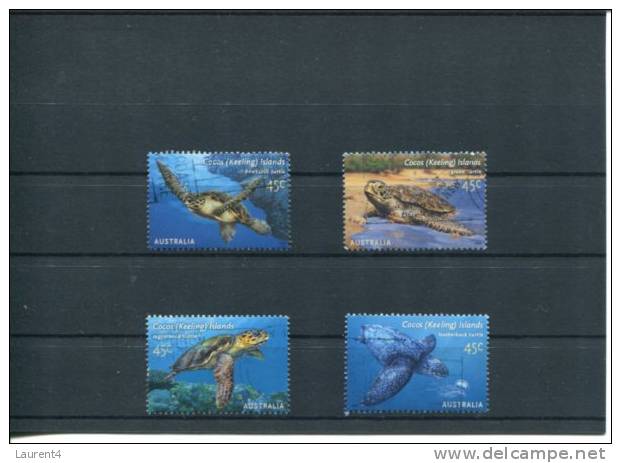 Cocos Island Set Of 4 Stamps Tortoises - Series De 4 Timbres Des Iles De Cocos - Tortue - Isole Cocos (Keeling)