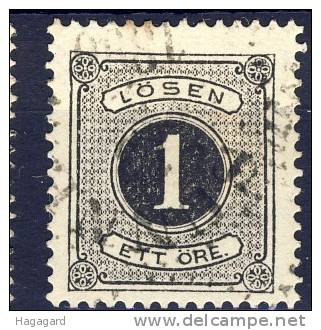 #Sweden 1877. Michel 1B. Cancelled (o) - Portomarken