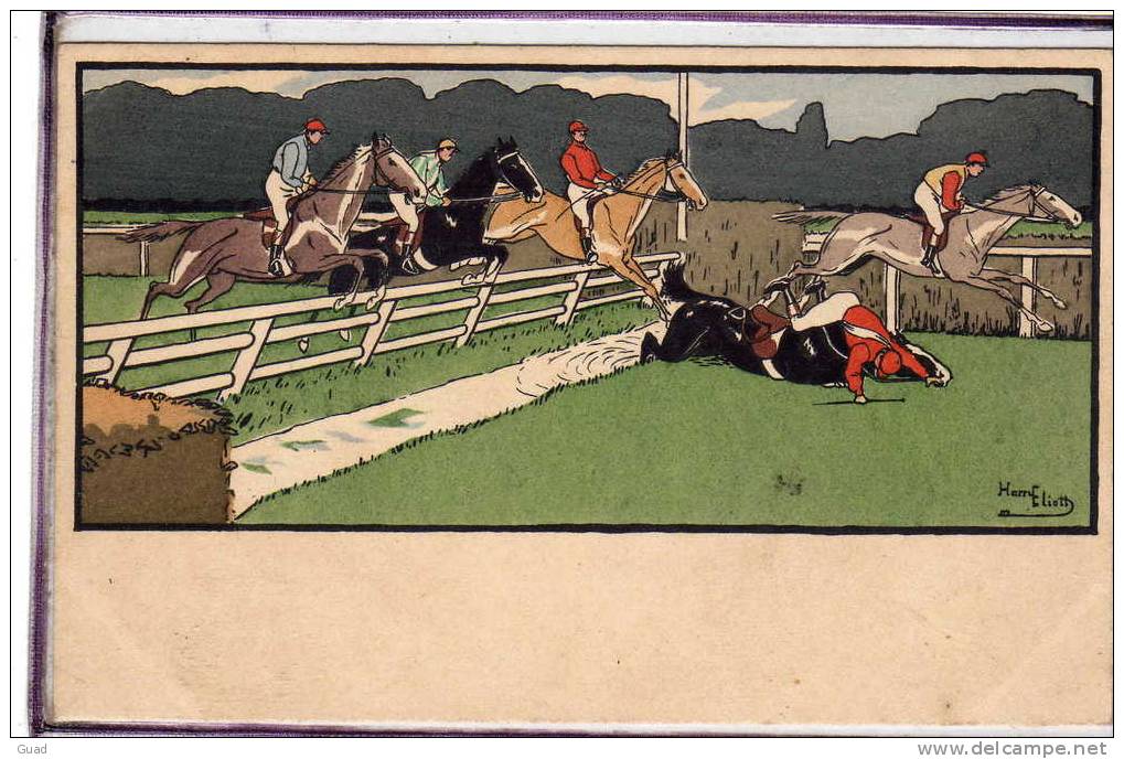 ILLUSTRATEUR HARRY ELIOT - COURSE  HIPPIQUE AVT 1904 - Elliot