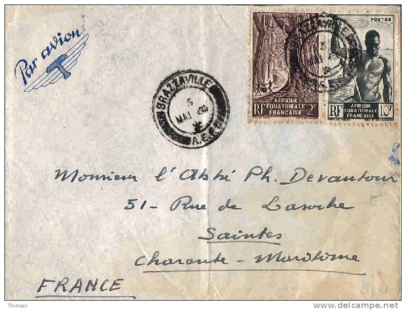 Congo. Lettre Brazzaville ( étoile à La Place Du Millésime ). - Briefe U. Dokumente