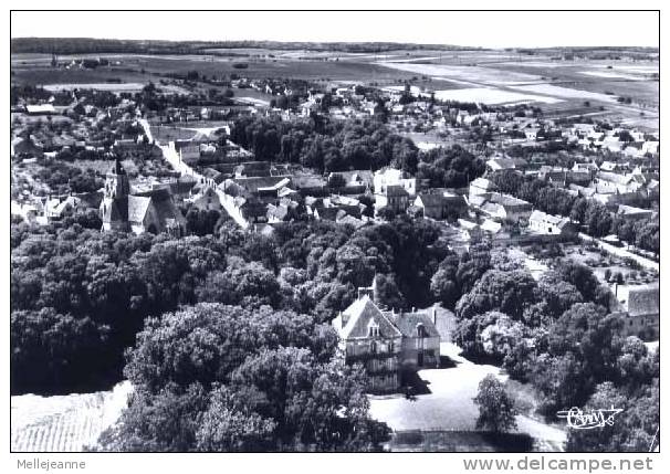 Cpsm Champigny Sur Yonne (89) Vue Aérienne Chateau Et Rue Des Fours , Ed Cim , Années 50 - Champigny