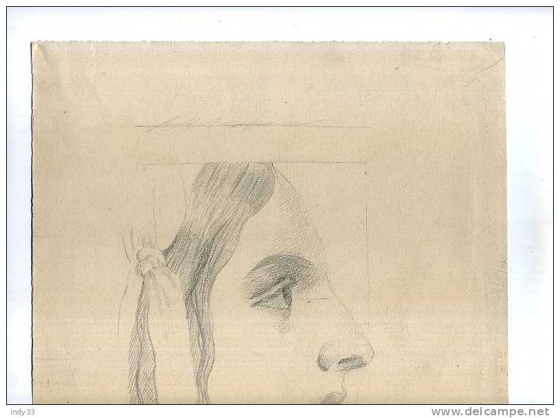 - PROFIL DE FEMME . DESSIN SIGNEE ET DATE 1905 ? - Drawings