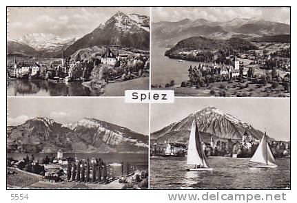 Cpsm Suisse    Spiez   Vue Generale Aerienne - Spiez