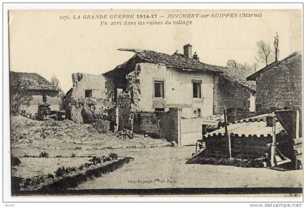51  JONCHERY Sur SUIPPES. Un Abri Dans Les Ruines Du Village. - Other & Unclassified