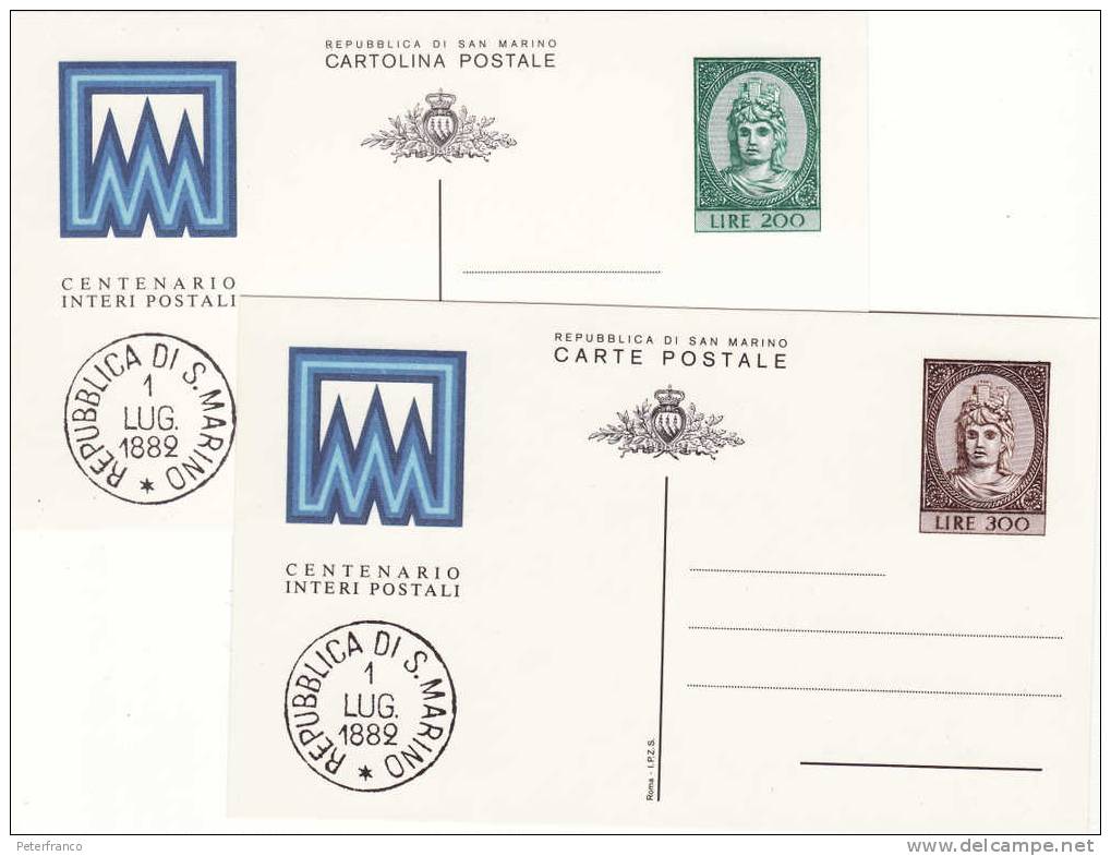 1982 Centenario Interi Postali - Postal Stationery