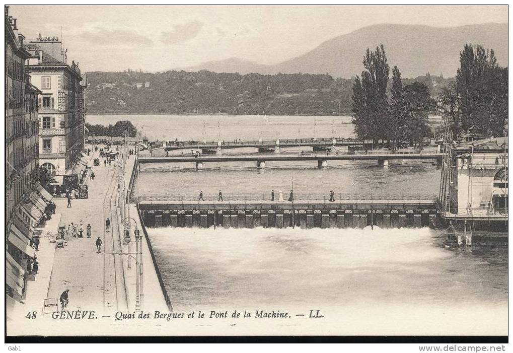 Suisse --- Geneve --- Quai Des Berges Et Le Pont De La Machine - Genève