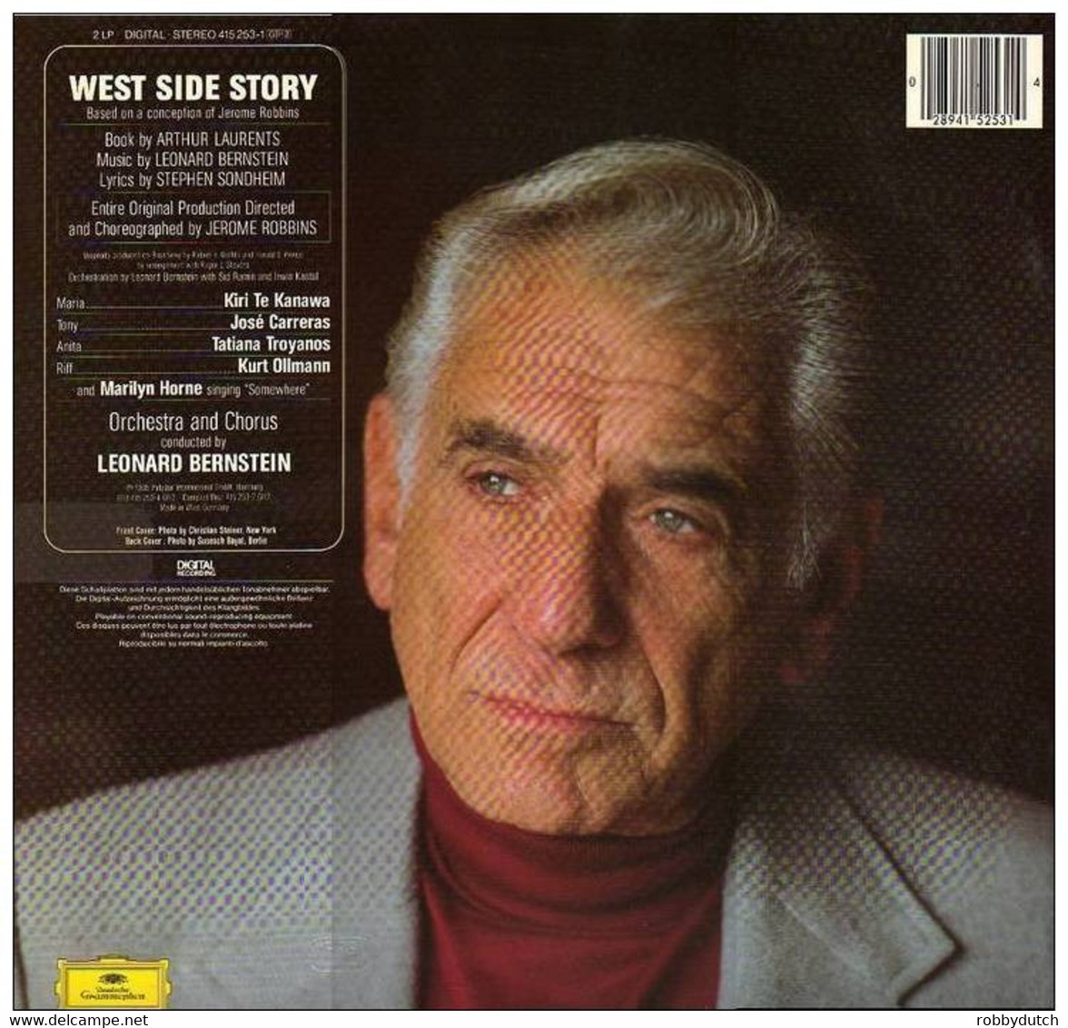 * 2LP *  WEST SIDE STORY - BERNSTEIN, HORNE, TE KANAWA, CARRERAS A.o. (Germany 1985 Ex!!!) - Musicals