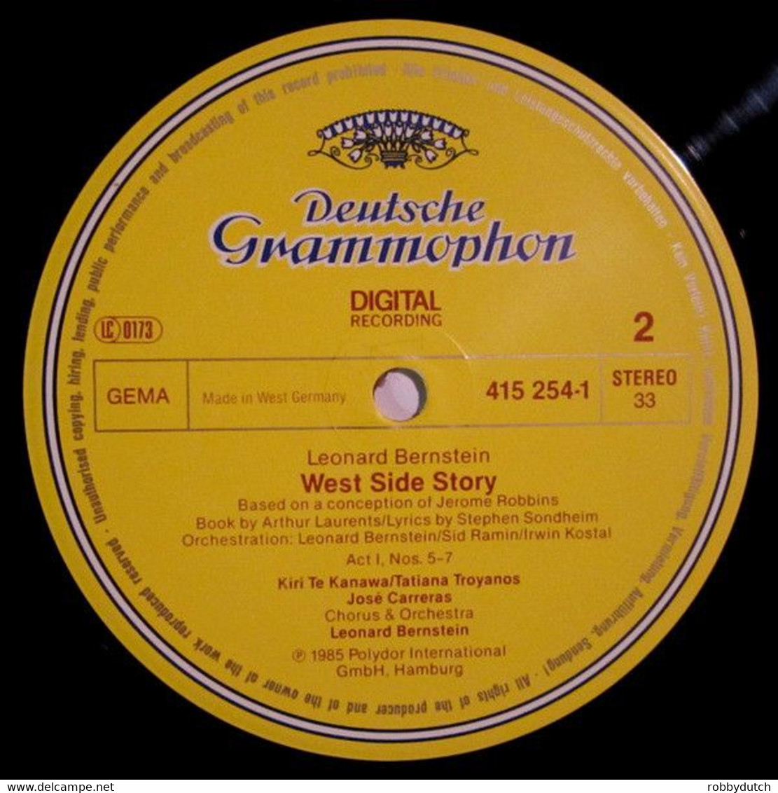 * 2LP *  WEST SIDE STORY - BERNSTEIN, HORNE, TE KANAWA, CARRERAS A.o. (Germany 1985 Ex!!!) - Musicals