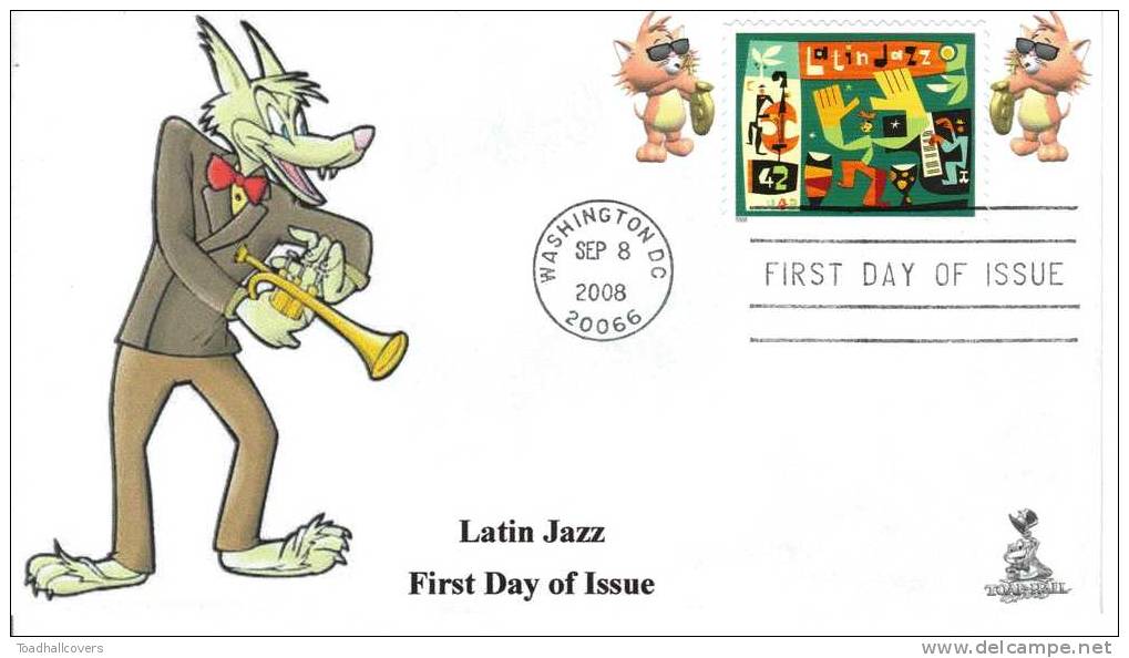 Latin Jazz First Day Cover, From Toad Hall Covers! #1of 2 - 2001-2010