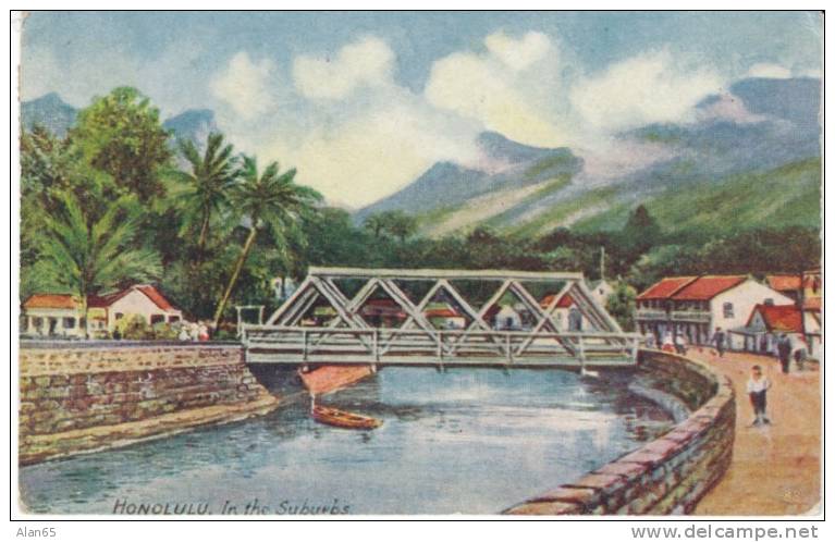 Honolulu Suburbs On 1900s Vintage Postcard - Honolulu