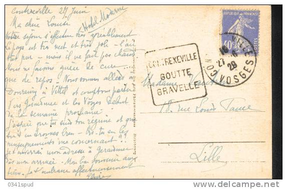 1928  France  88 Daguin  Contrexeville  Thermes Terme Thermal  Sur Carte - Hydrotherapy