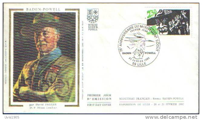 France Scouts General Baden-Powell 75 Anniversary FDC 1982. - Scouting
