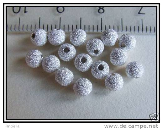 2 Perles En Argent Massif Env. 4mm - Perles