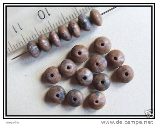 19 Perles Rondelles Véritable Jaspe Désert Env. 6x3mm - Perles