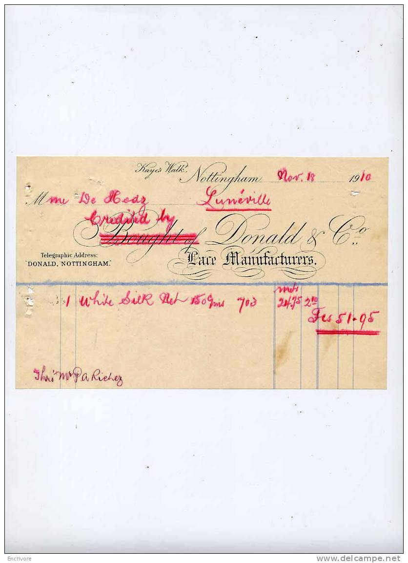 DONALD & Cie Nottingham 1910 - Ver. Königreich