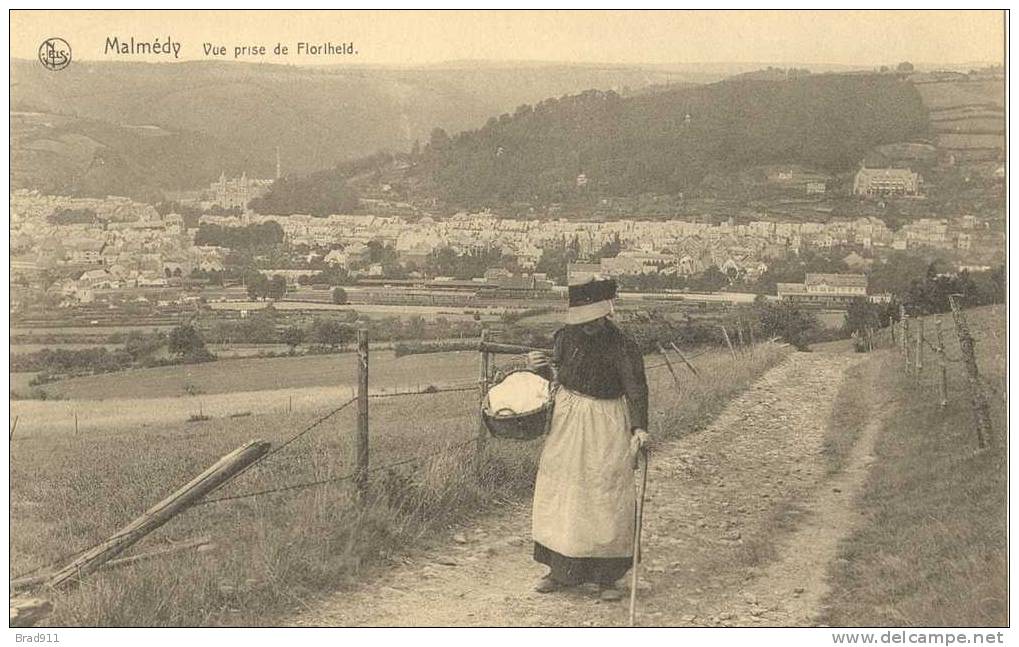 Malmedy - Vue Prise De Floriheid - Paysanne - Boerin (1925) (animée) - Malmedy