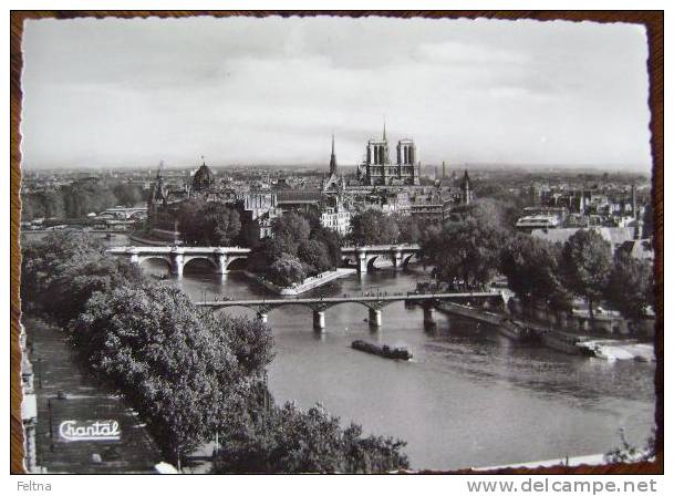 OLD BLACK AND WHITE POSTCARD PARIS LA POINTE DE LA CITE ET LES PONTS - Die Seine Und Ihre Ufer