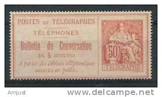 Timbre Télégraphe Et Téléphone No. 9 - Telegramas Y Teléfonos