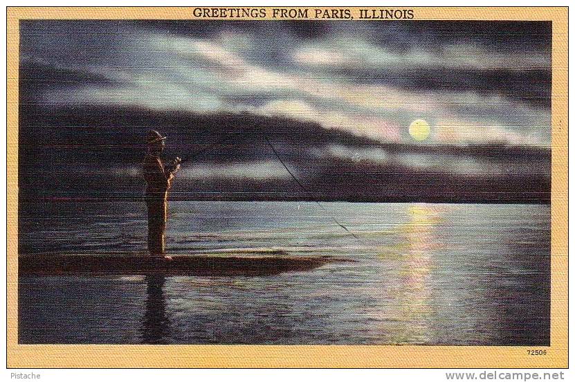 Greetings From Paris Illinois - Pêche Fishing - Non Circulée - Unused - Andere & Zonder Classificatie