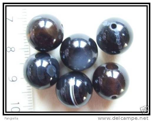 1 Perle En Sardonyx Environ 12mm - Perle