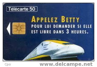 # France 743 F772 EUROSTAR Betty 50u Gem2 07.97  -train-  Tres Bon Etat - 1997