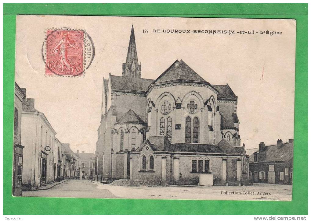 LE LOUROUX BECONNAIS - L'EGLISE  - Carte Centenaire écrite En 1906 - Le Louroux Beconnais