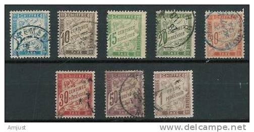 Timbres Taxes Yvert No. 28-29-30-31-33-34-37-40 - 1859-1959 Usados