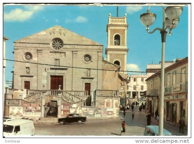 Ariano Irpino (Avellino): Piazza Duomo - Cattedrale. Cartolina Anni '60 (auto D'epoca) - Avellino