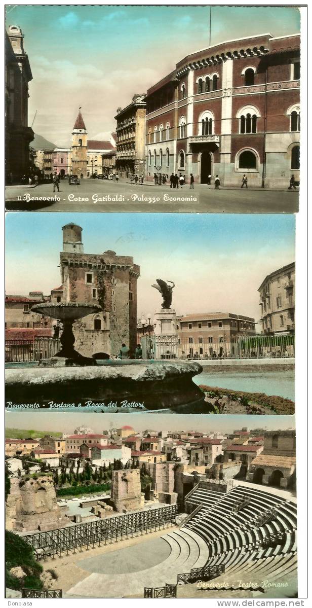 Benevento: Lotto 4 Cartoline B/n Colorato + 1 Colori Viaggiate 1955 /1963 - Benevento