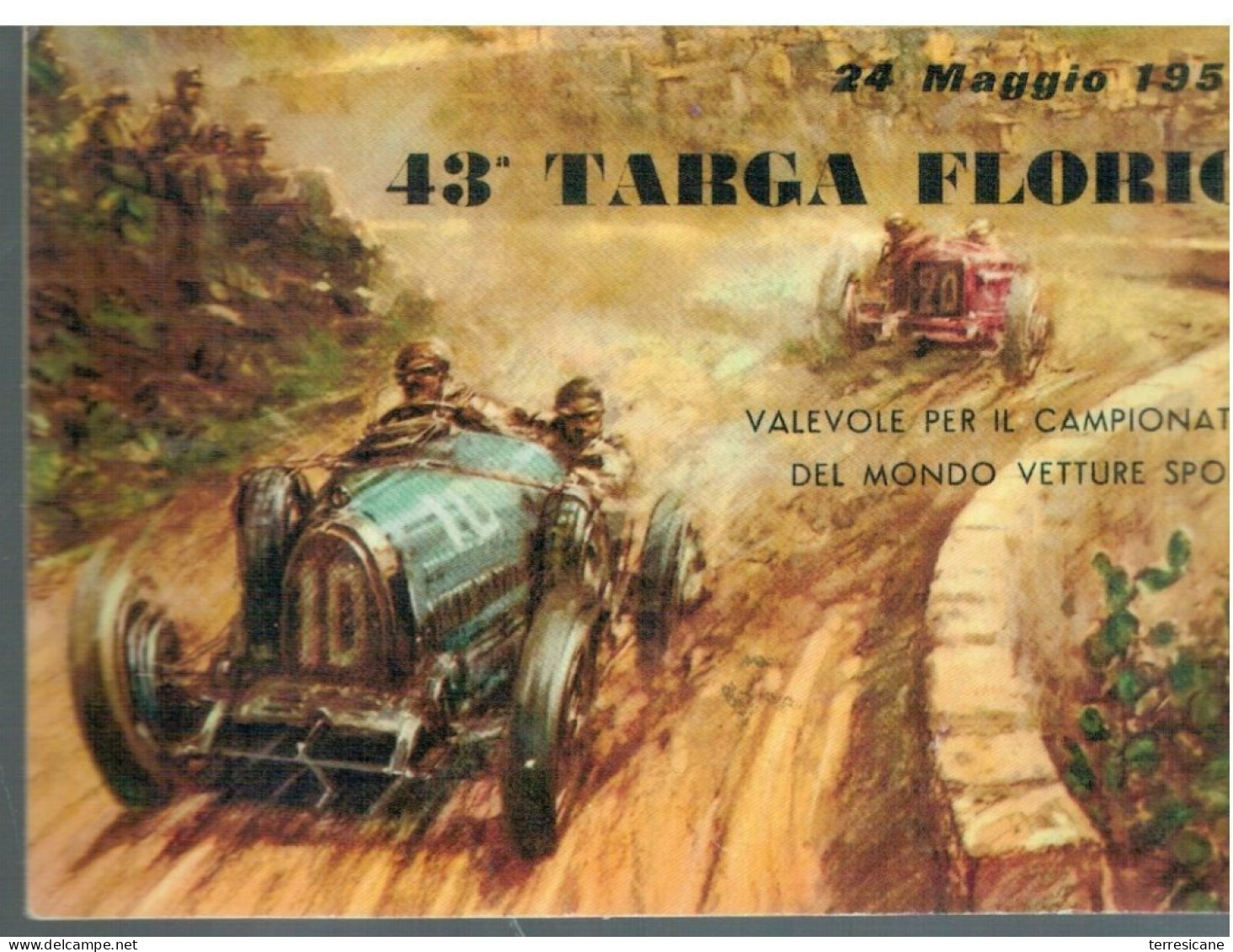 43^ TARGA FLORIO 1959 RIPRODUZIONE DA ORIGINALE NON VIAGGIATA - Altri & Non Classificati