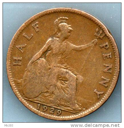 Grande-Bretagne Half Penny Georges V 1929 Tb+/ttb - C. 1/2 Penny