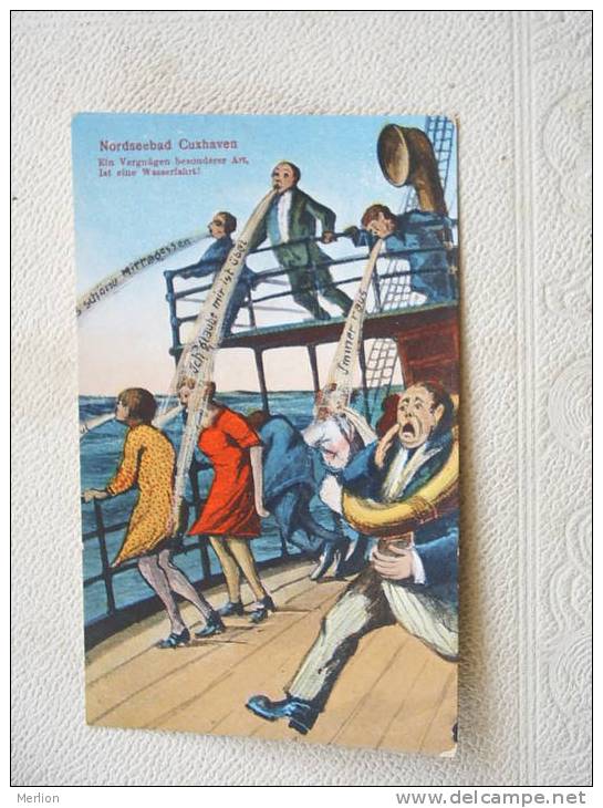 Cuxhaven -seasick Tourists   -  Wasserfahrt  Cca 1910's    VF  D53849 - Cuxhaven