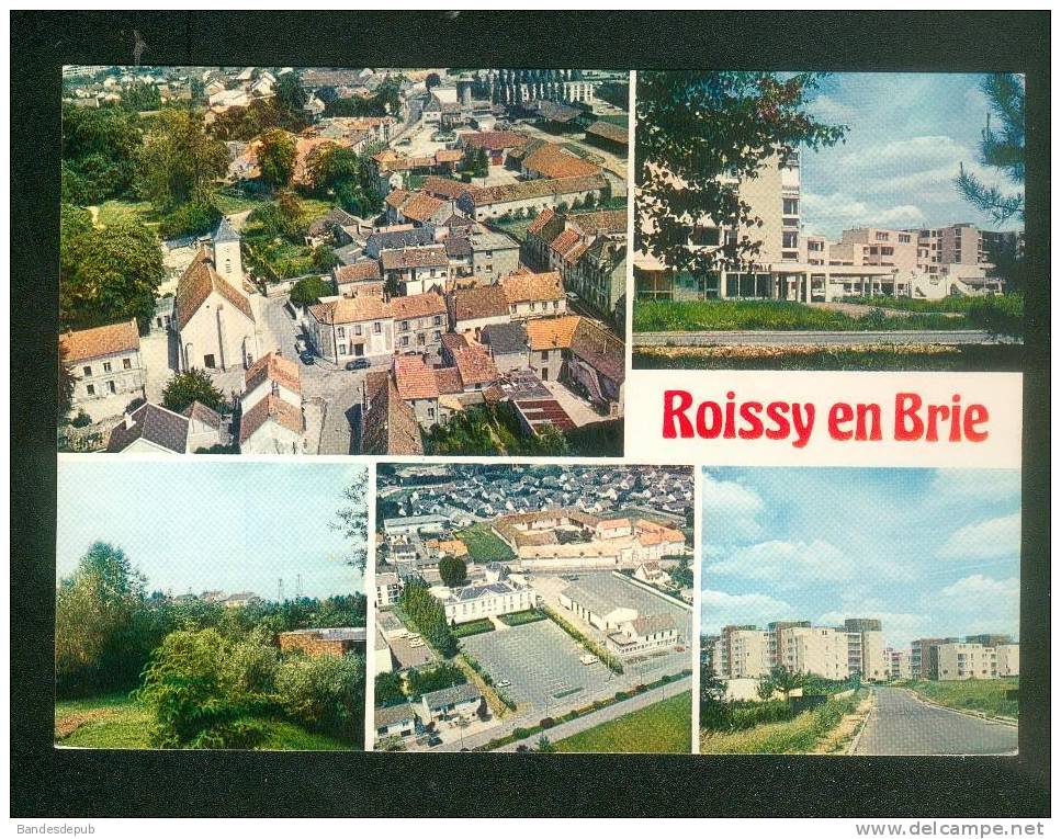 Roissy En Brie (77) - Multivues ( Vue Aérienne Cité HLM Premier Jour Flamme Postale Jumelage Barmstedt COMBIER CIM ) - Roissy En Brie