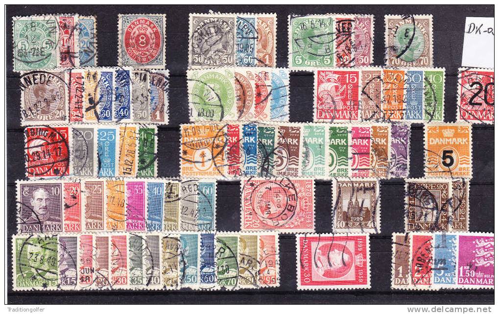 Danemark - Bon Lot Oblitéré 75 Timbres / Denmark - Good Used Lot 75 Stamps - Collections