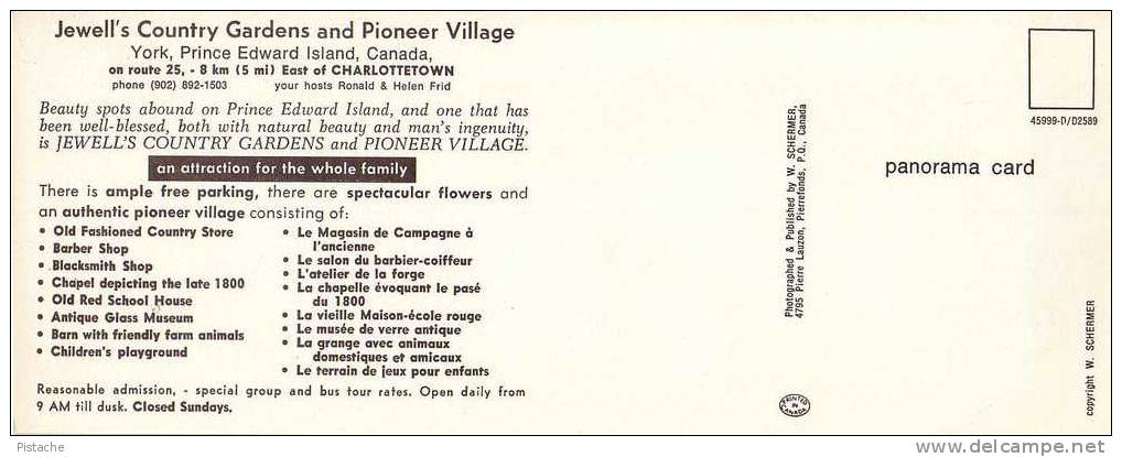 Jewell's Gardens & Pioneer Village - Prince-Edward-Island - Publicité - Carte 21cm X 9 Cm - Andere & Zonder Classificatie