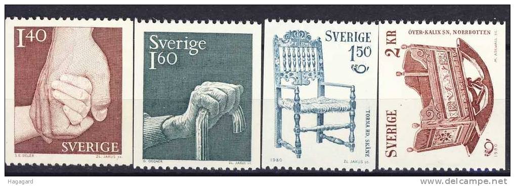 ##Sweden 1980. Care + NORDEN.  Michel 1103-04 + 15-16. MNH(**) - Unused Stamps