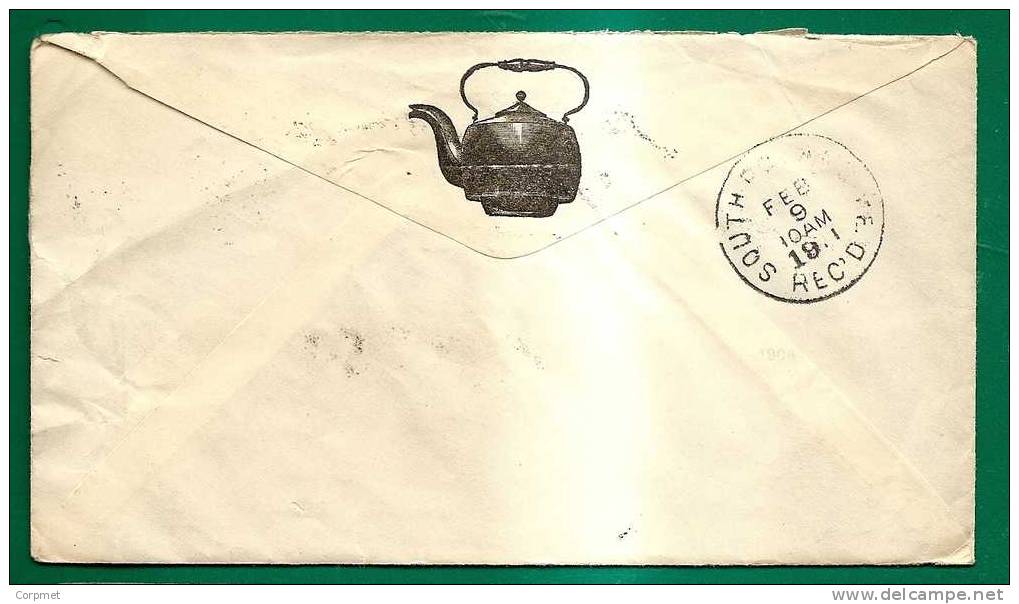 US - 1911  KETTLE Advertisement  Window COVER From BOSTON To SOUTH ...? - Covers & Documents
