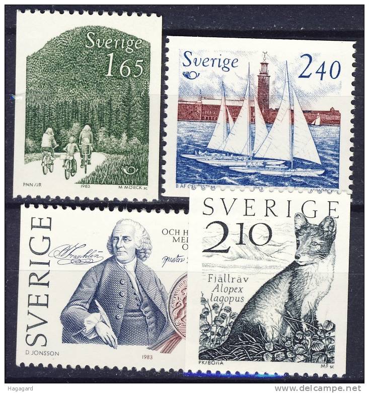 #Sweden 1983. 4 Diff. Incl. NORDEN. Michel 1230-32 + 46. MNH(**) - Unused Stamps