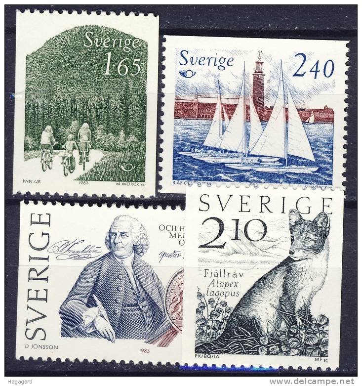 #Sweden 1983. 4 Diff. Incl. NORDEN. Michel 1230-32 + 46. MNH(**) - Neufs