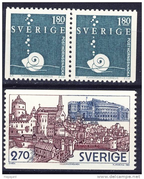 ##Sweden 1983. 2 Items. Michel Pair 1248 + 1251. MNH(**) - Unused Stamps