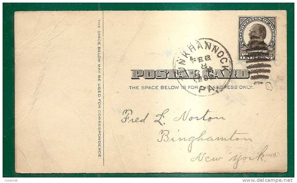 TUNKHANNOCK, PA 1909 POSTAL CARD To NEW YORK - 1901-20