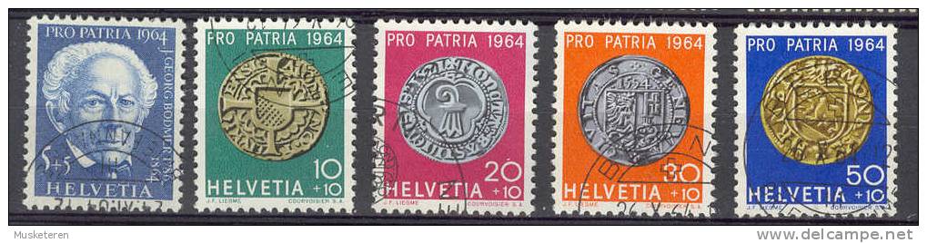 Switzerland 1964 Mi. 795-99 Pro Patria J.G. Bodmer Coins Münzen - Gebraucht