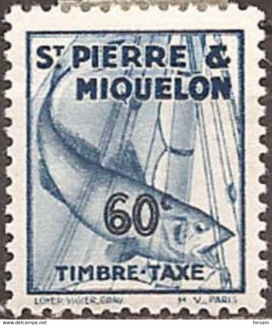 SAINT-PIERRE & MIQUELON..1938..Michel # 38...MH...Portomarken. - Unused Stamps